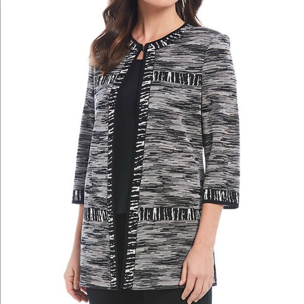 Ming Wang Melange Zebra Print Top